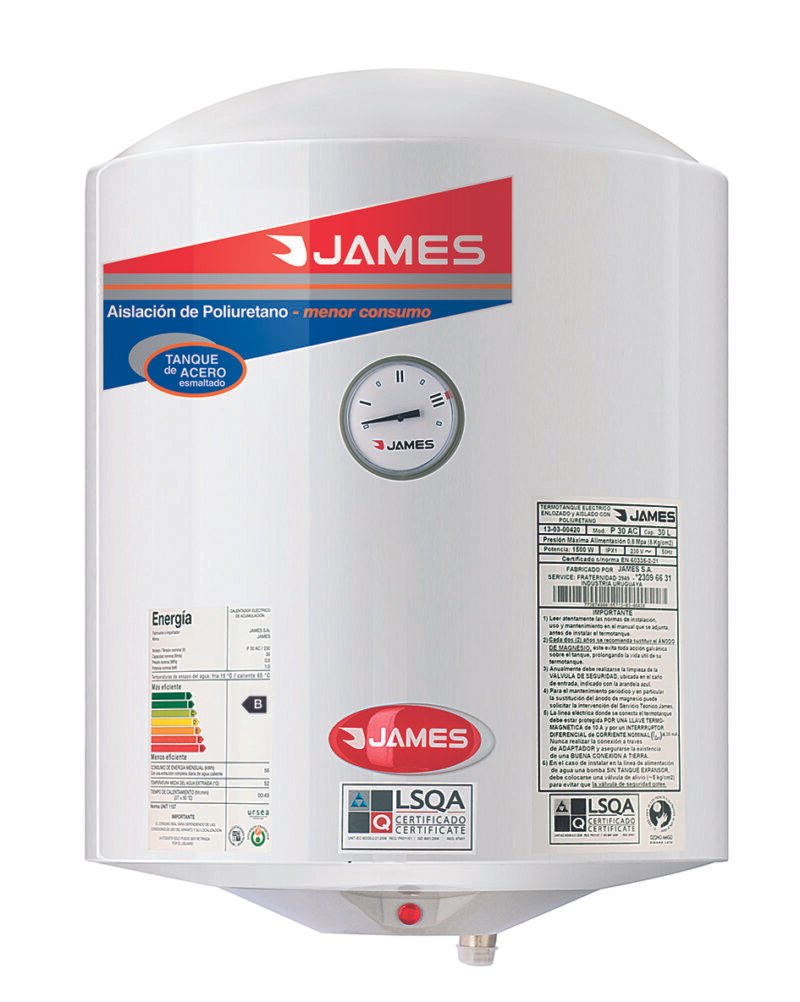 TERMOTANQUE ACERO 40 LT. JAMES - 3220